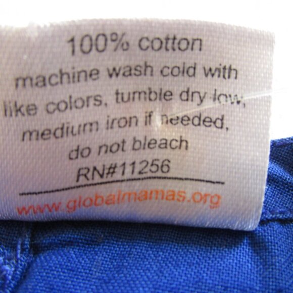 GLOBAL MAMAS GIRL'S SIZE 12 mo. DRESS BLUE & FUCHSIA BATIK FLORAL PRINT SS - Picture 8 of 11